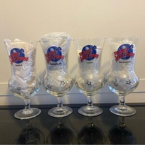 Planet Hollywood Hurricane Glasses - Set of 4 Munich DC London San Francisco